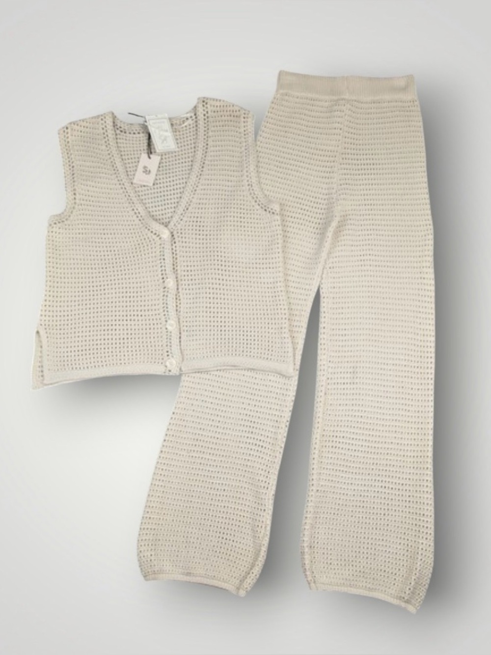 NWT Sincerely Jules Chera Crochet Top & Pants 2pc Set